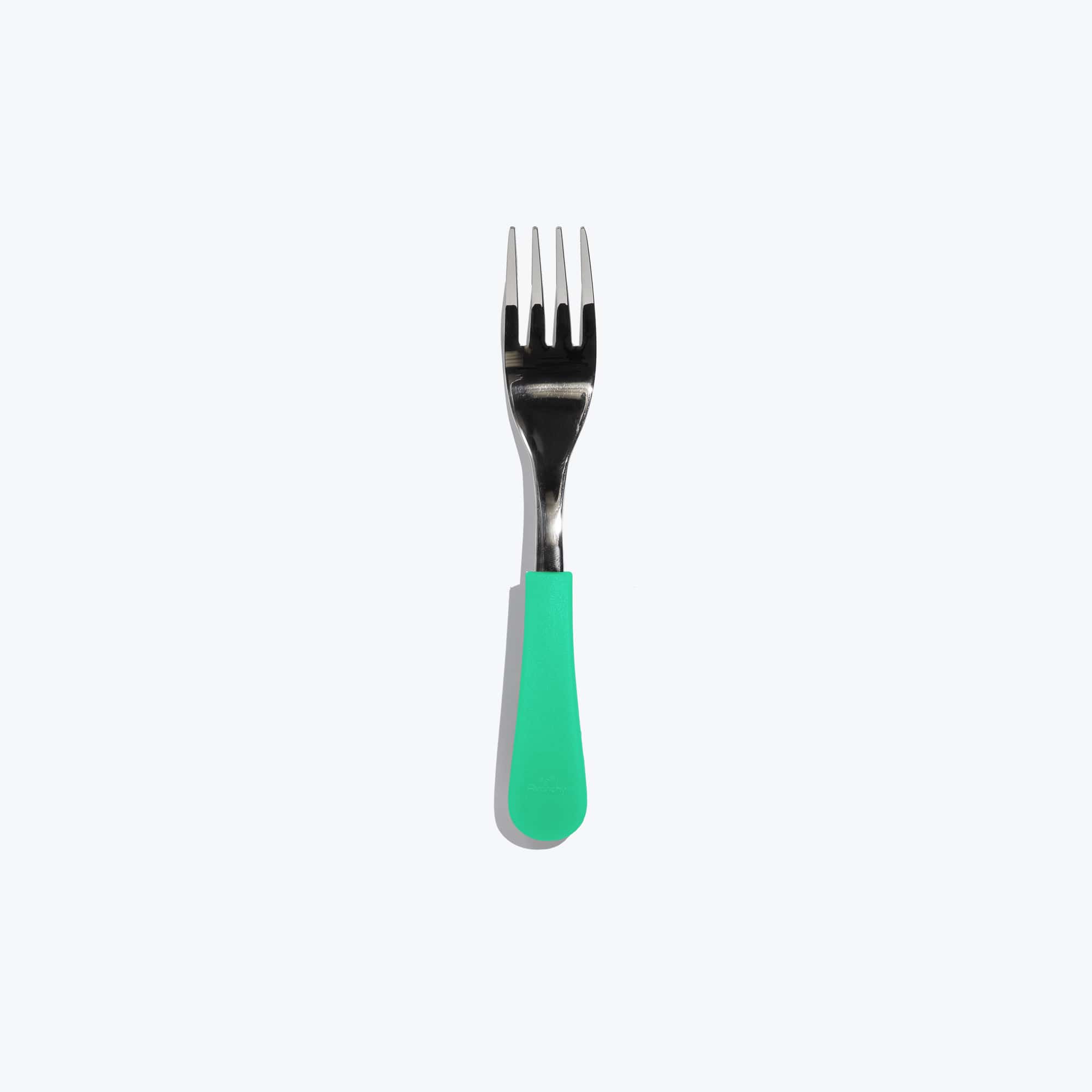 Avanchy Stainless Steel Baby Fork Single Toddler Feeding Avanchy Sustainable Baby Dishware Green  