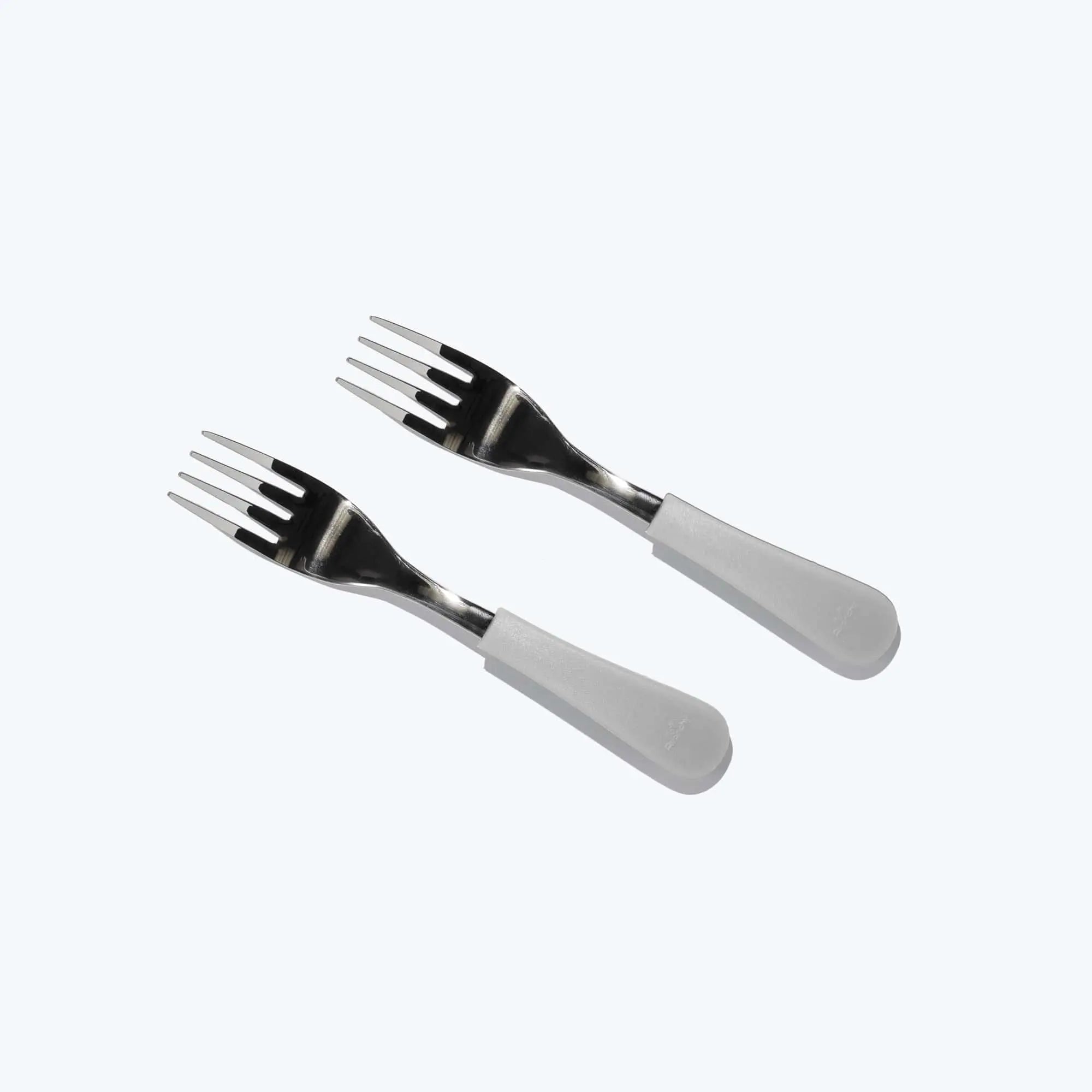 Avanchy Stainless Steel Baby Forks, 2 Pack Toddler Feeding Avanchy Sustainable Baby Dishware Gray 2 Forks 