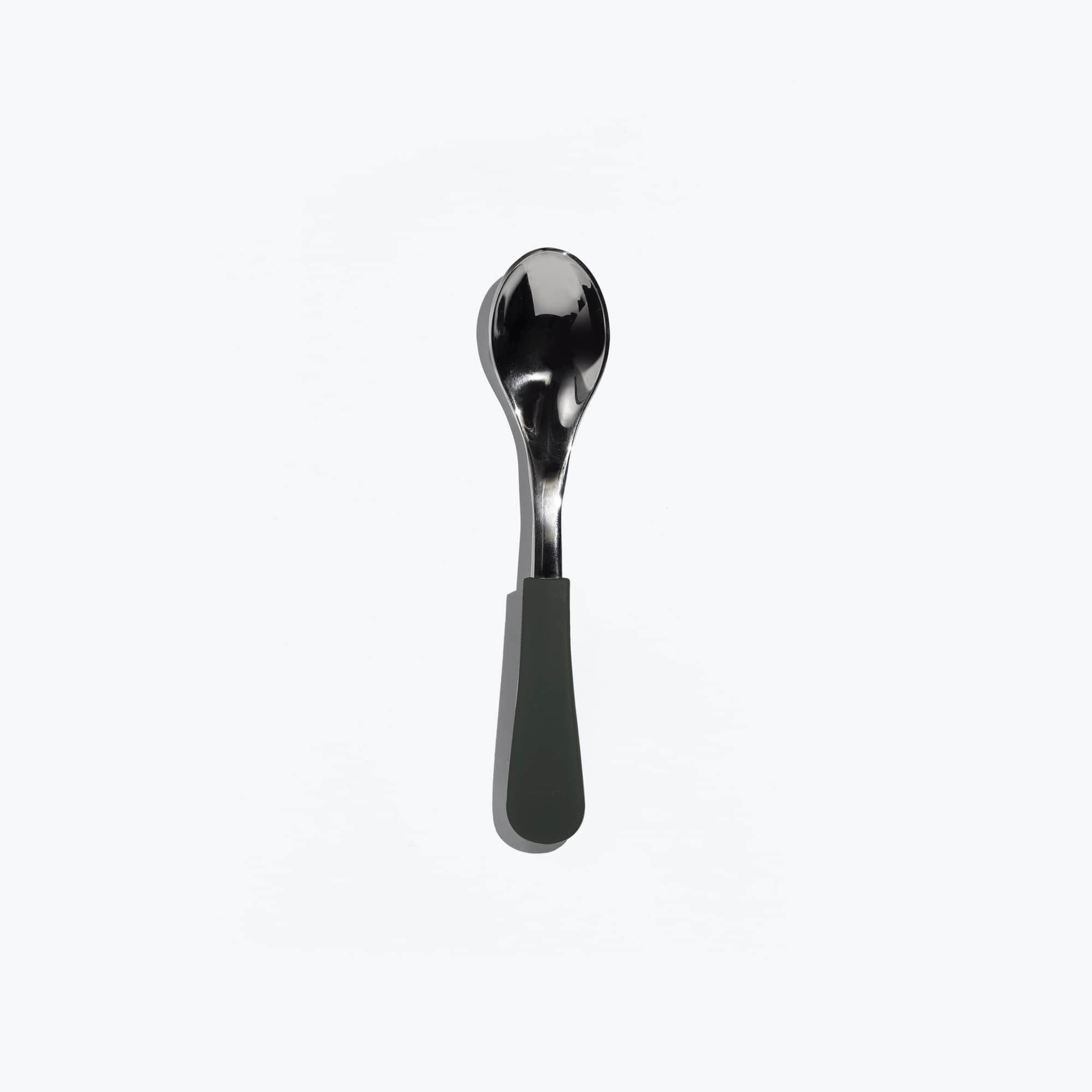 Avanchy Stainless Steel Baby Spoon Single (Older Babies) Baby Feeding Avanchy Sustainable Baby Dishware Black  