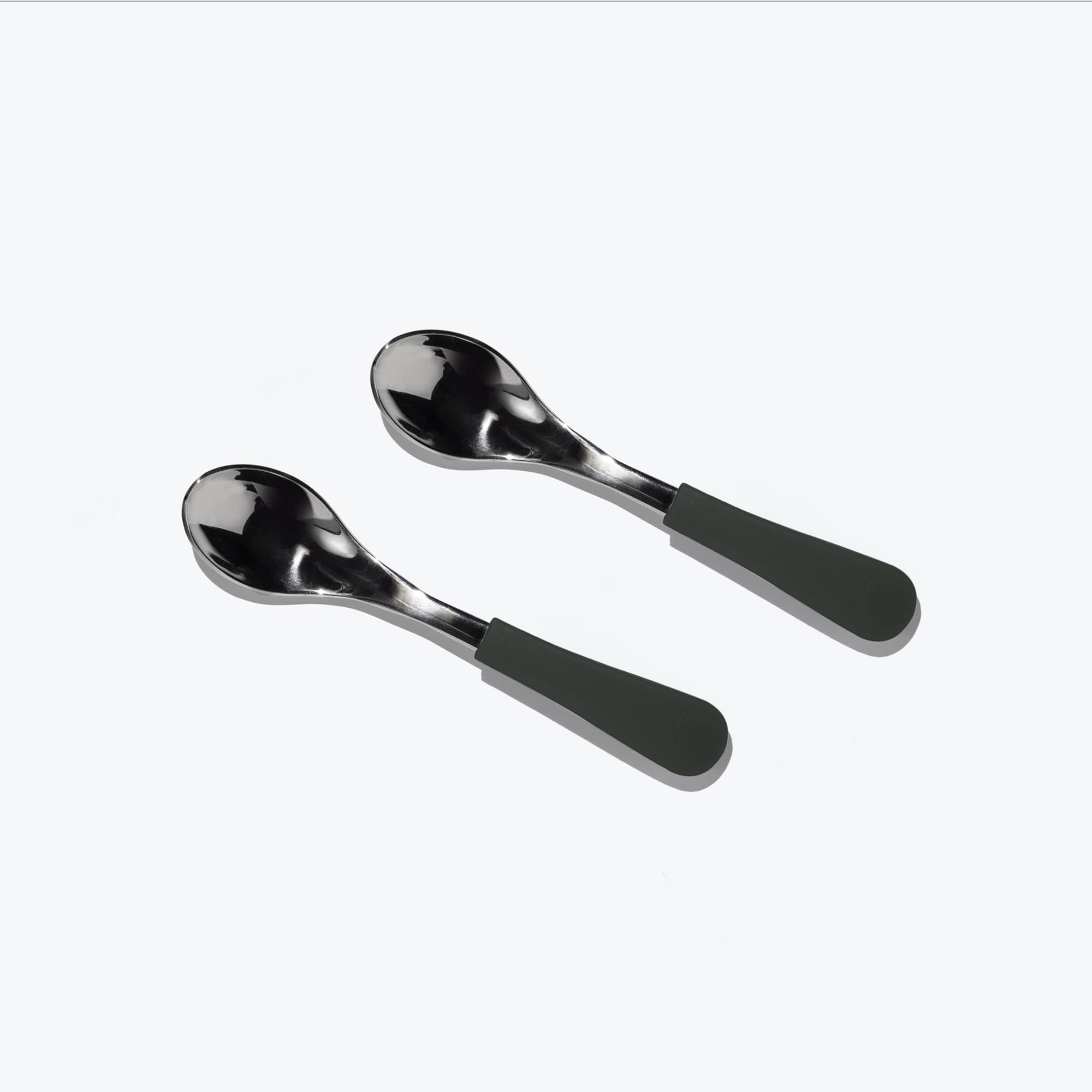 Avanchy Stainless Steel Baby Spoons 2 Pack. (Older Babies) Baby Feeding Avanchy Sustainable Baby Dishware Black  