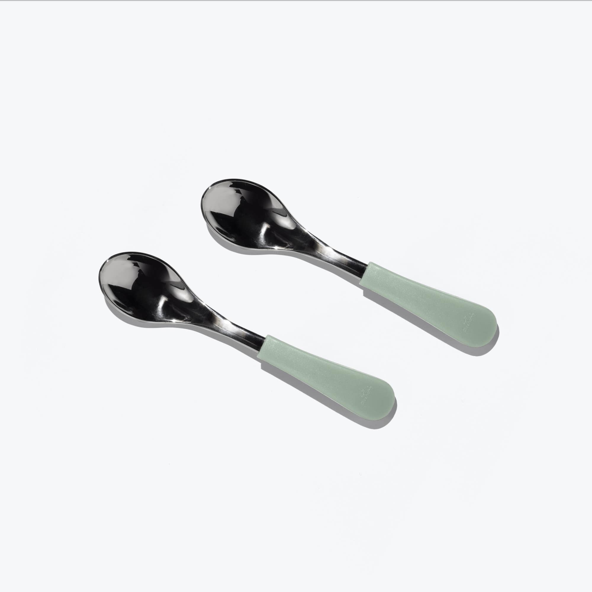 Avanchy Stainless Steel Baby Spoons 2 Pack. (Older Babies) Baby Feeding Avanchy Sustainable Baby Dishware Gray  