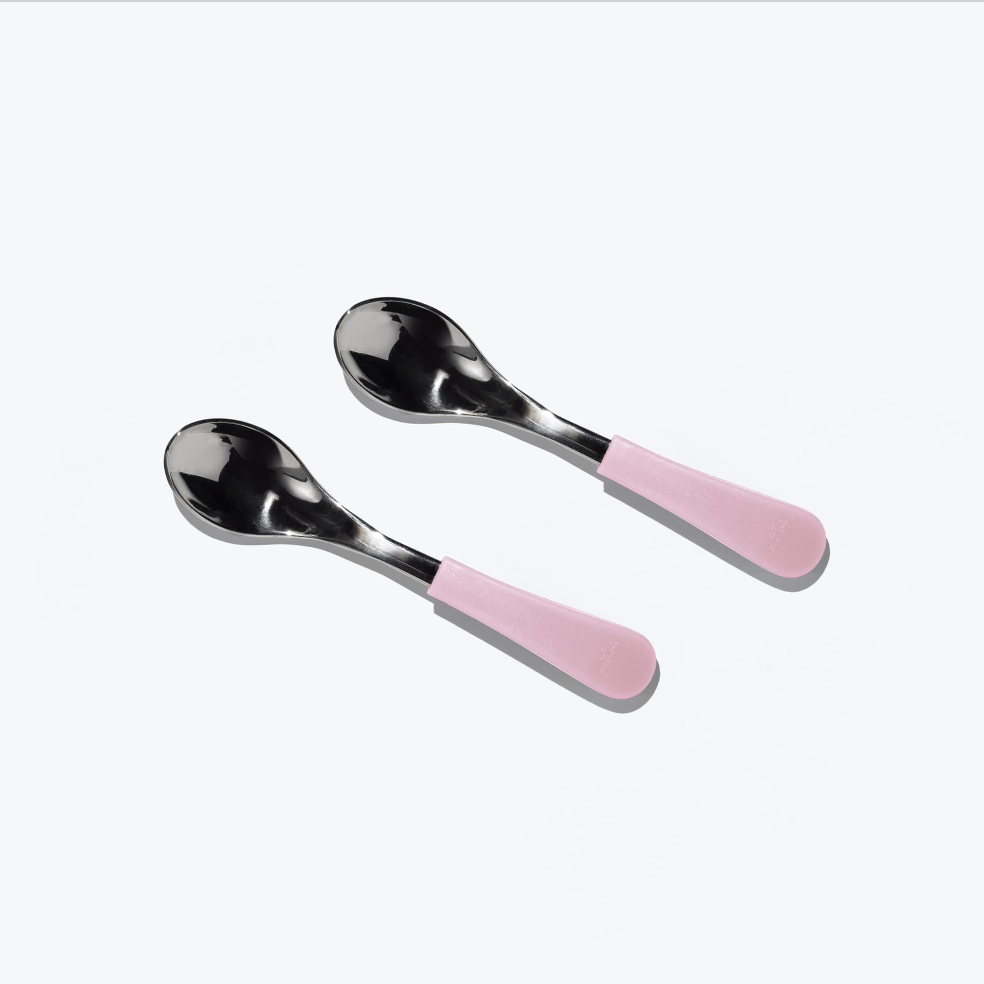 Avanchy Stainless Steel Baby Spoons 2 Pack. (Older Babies) Baby Feeding Avanchy Sustainable Baby Dishware Pink  