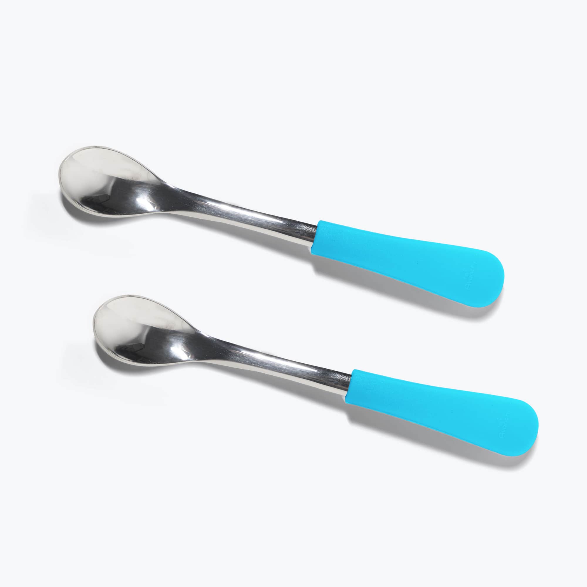 Avanchy Stainless Steel Infant Spoons 2 Pack. (Younger Babies) Baby Feeding Avanchy Sustainable Baby Dishware Blue  