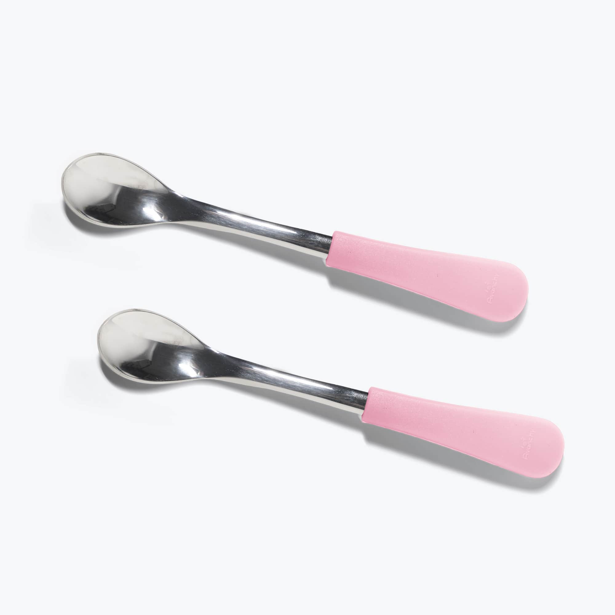 Avanchy Stainless Steel Infant Spoons 2 Pack. (Younger Babies) Baby Feeding Avanchy Sustainable Baby Dishware Pink  