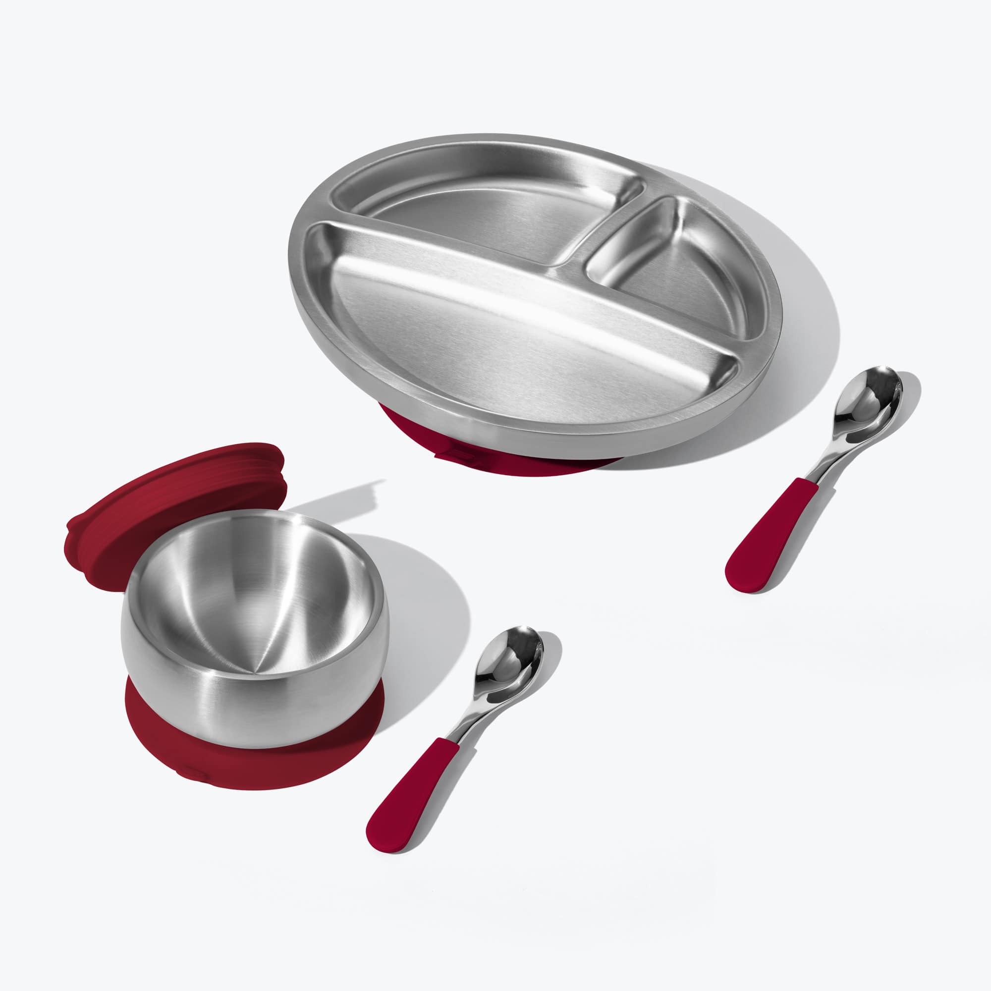 Avanchy Stainless Steel Rainbow Baby Collections Baby Feeding Avanchy Sustainable Baby Dishware Magenta  