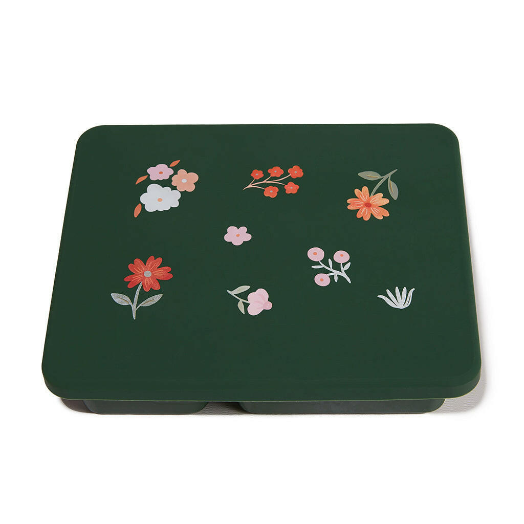 Silicone Bento Box Mini Floral Hunter Green  Austin Baby Collection   