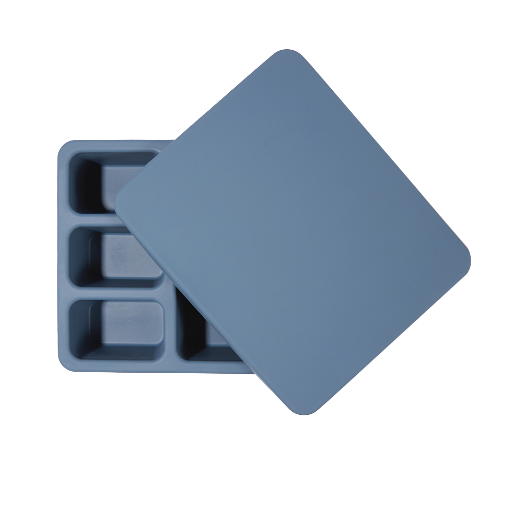 Silicone Bento Box Solid Newport Blue  Austin Baby Collection   