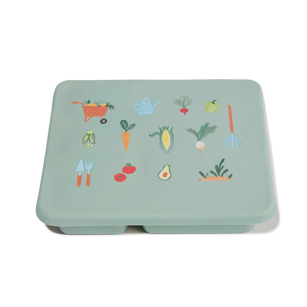 Silicone Bento Box Veggie Garden Robin's Egg Blue  Austin Baby Collection   