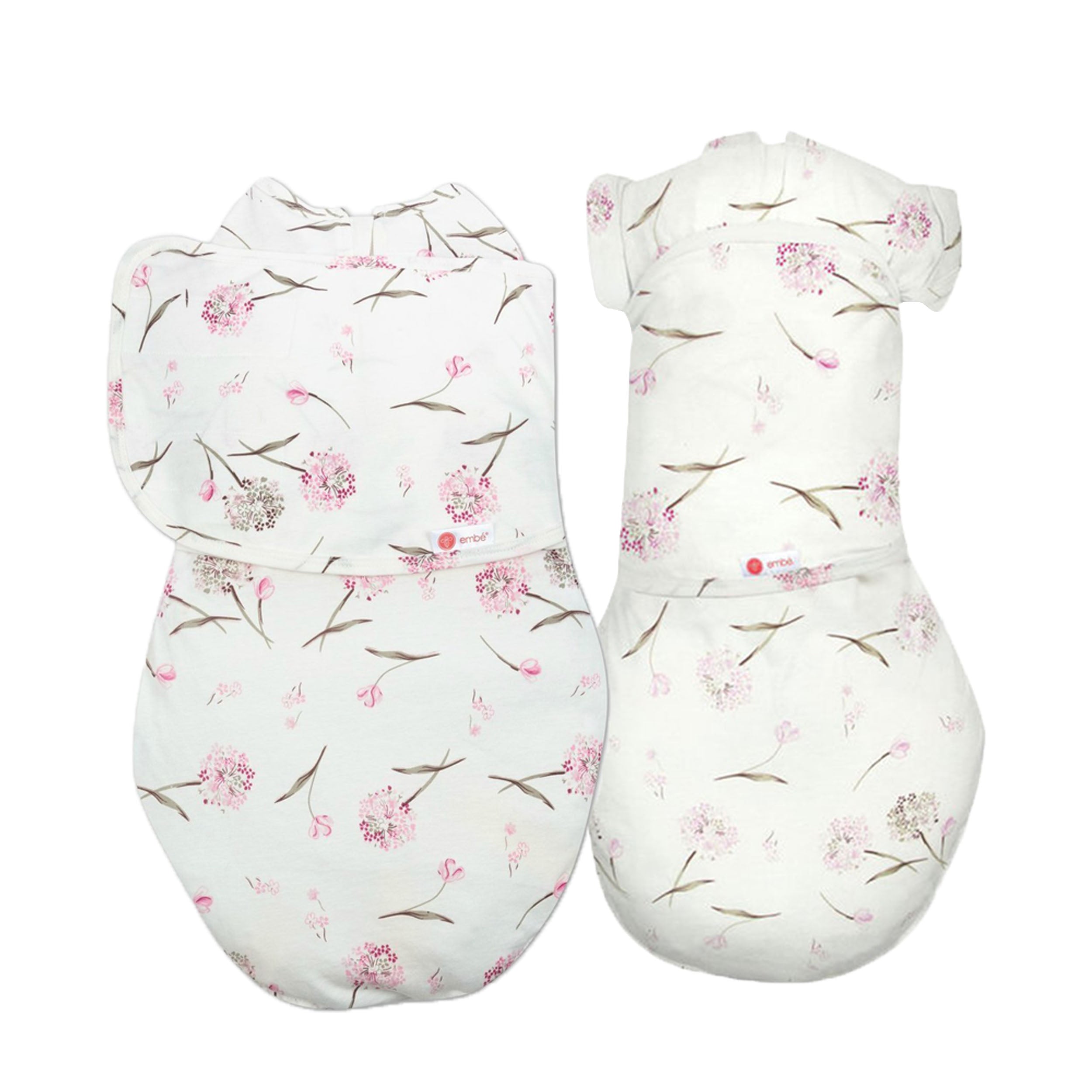 2-Stage Swaddle Bundle 100% Cotton Jersey embé® Clustered Flowers  