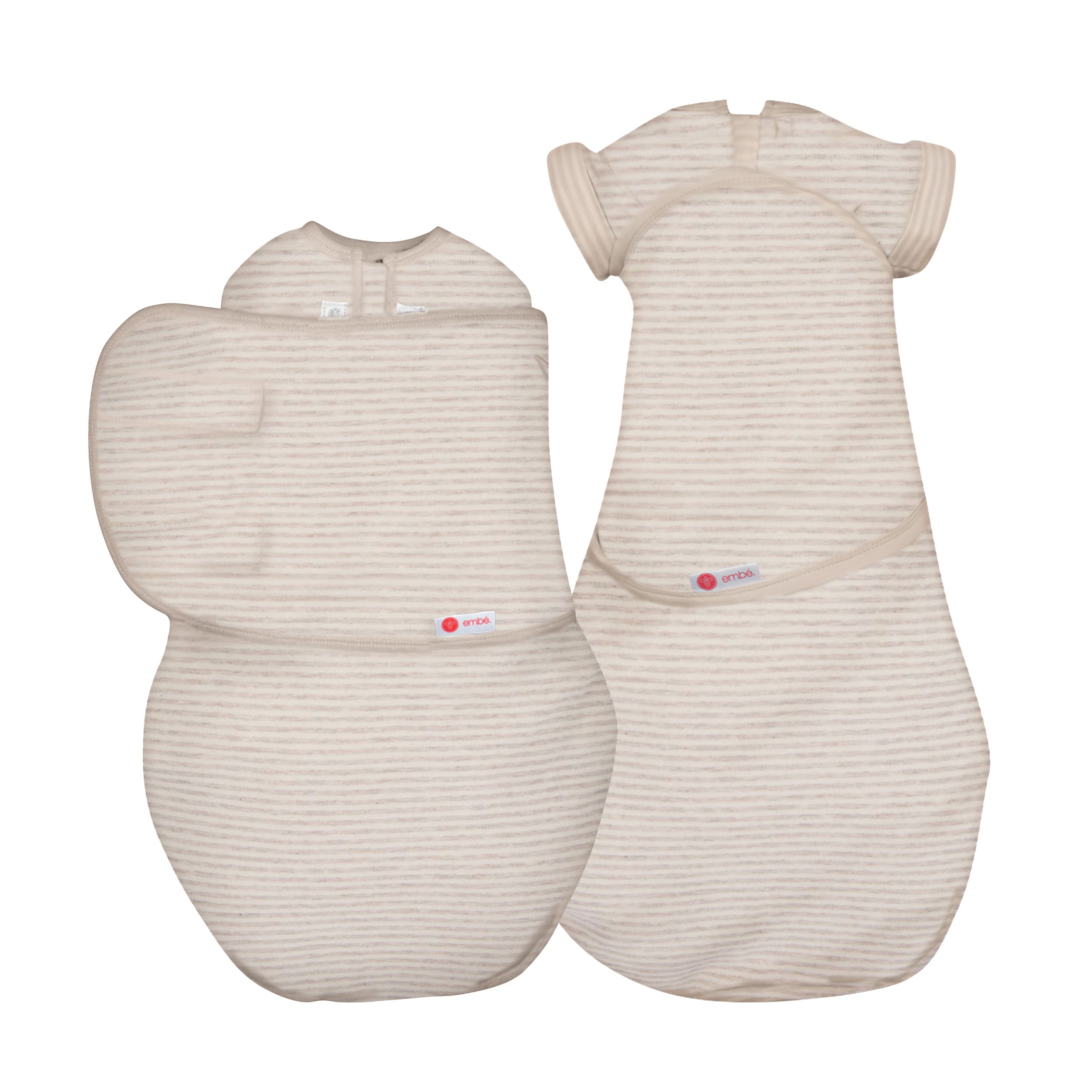 2-Stage Swaddle Bundle 100% Cotton Jersey embé® Organic Oatmeal Stripe  