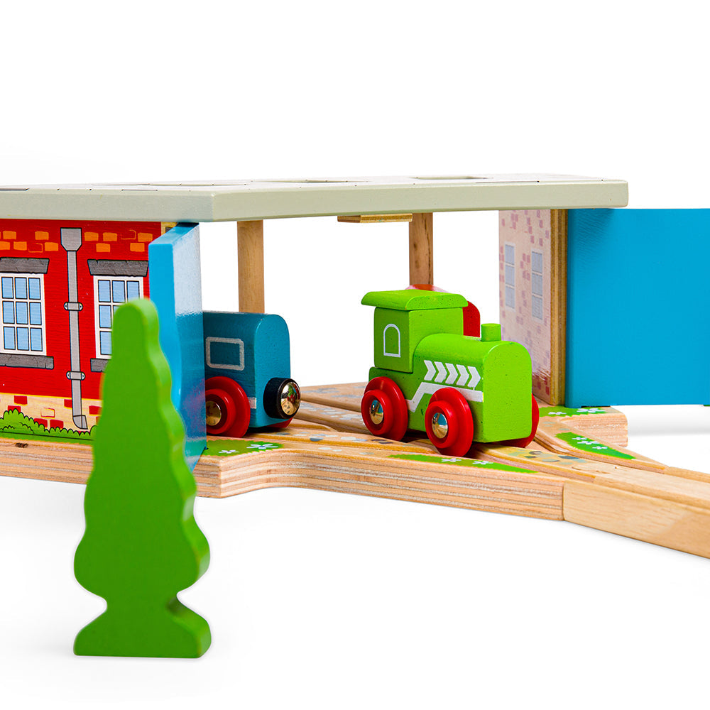 Triple Engine Shed by Bigjigs Toys US  Bigjigs Toys US   