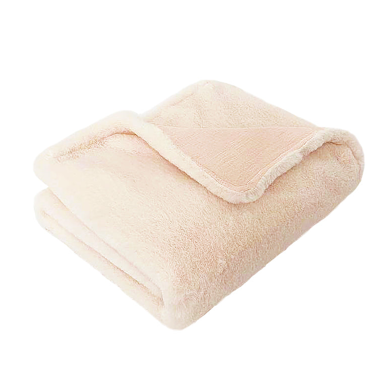 PALE PINK LUXE FAUX FUR BABY BLANKET Blanket MON AMI   