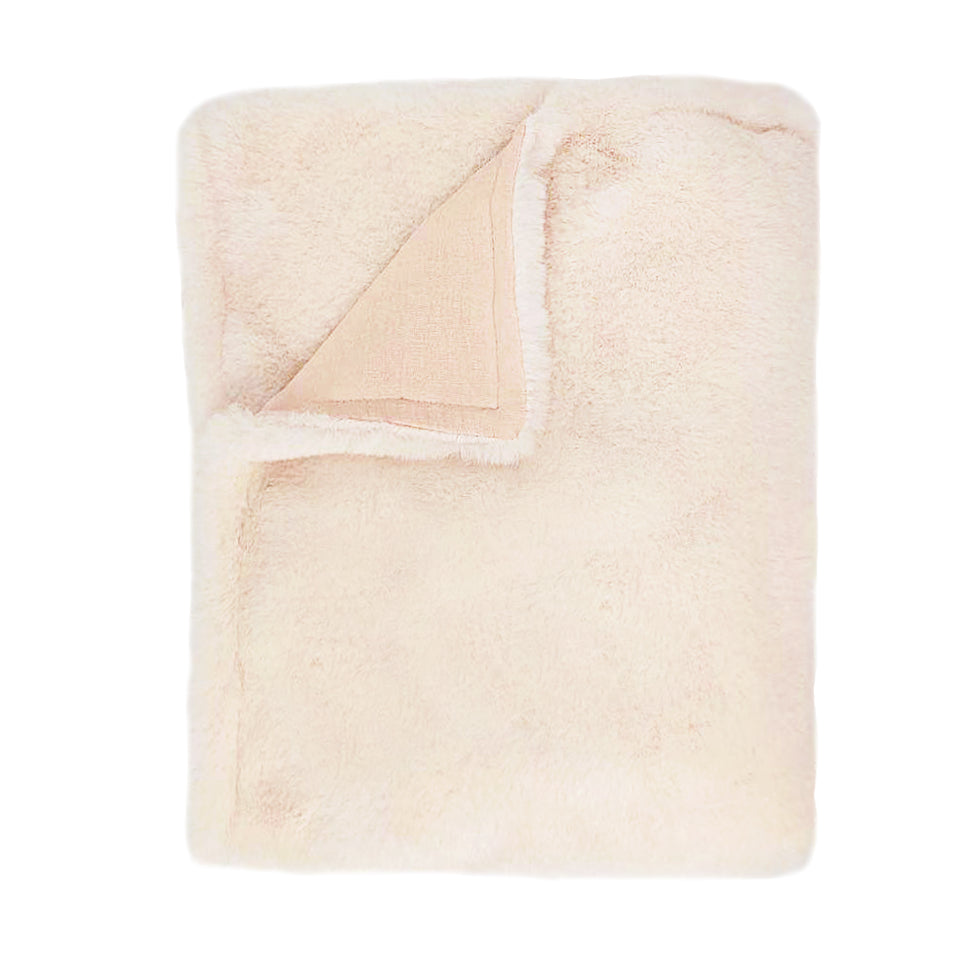 PALE PINK LUXE FAUX FUR BABY BLANKET Blanket MON AMI   