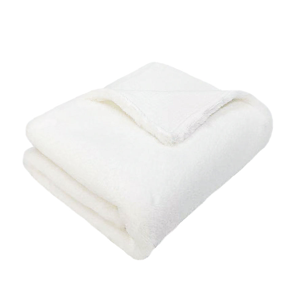 WHITE LUXE FAUX FUR BABY BLANKET Blanket MON AMI   