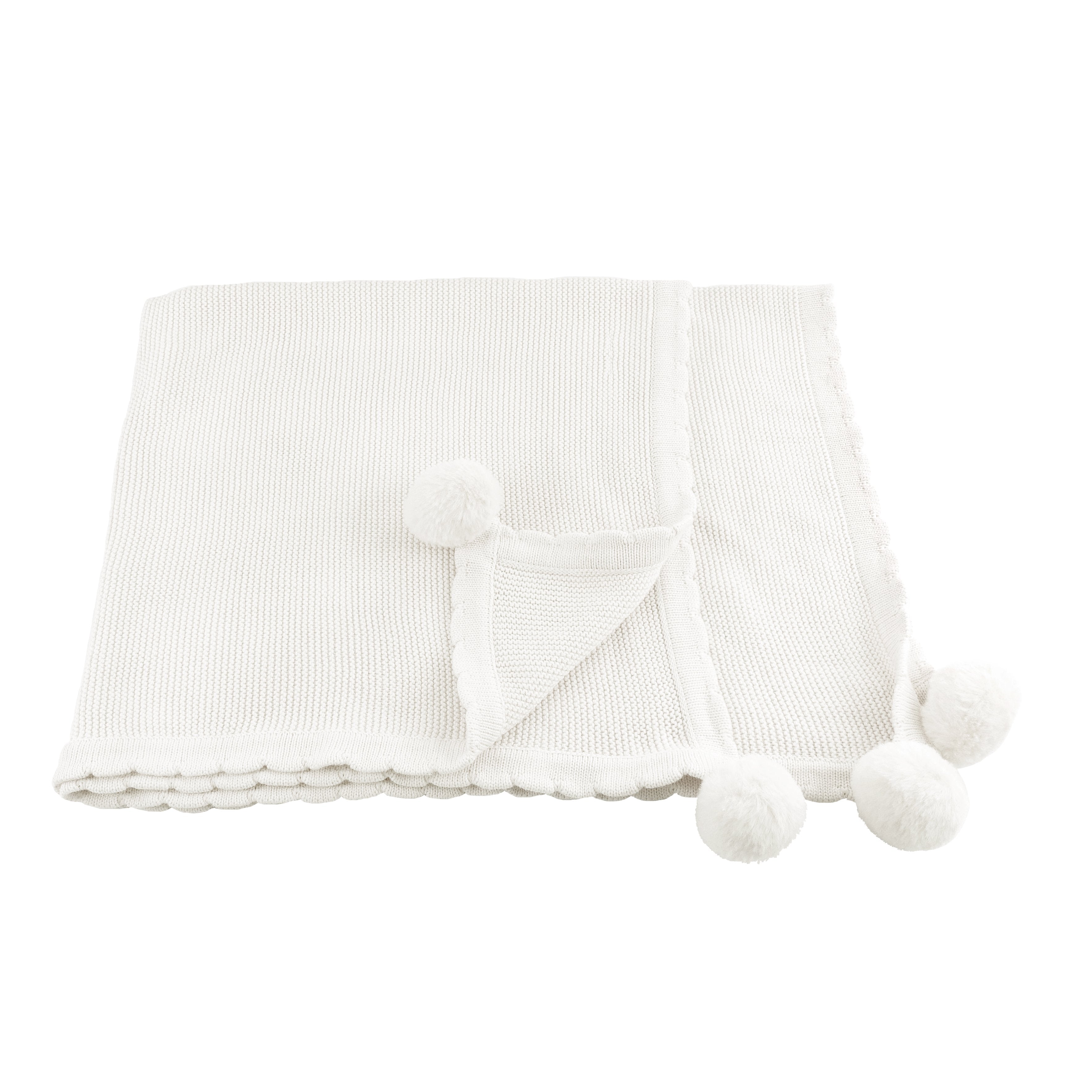 POM POM BLANKET  - WHITE Blanket MON AMI   