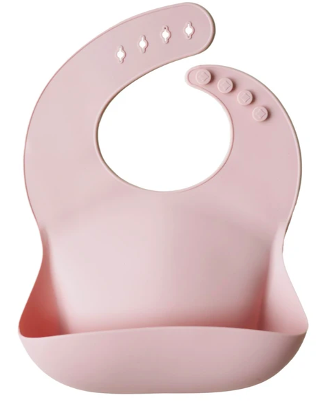 Silicone Baby Bib - Blush feeding Mushie blush  