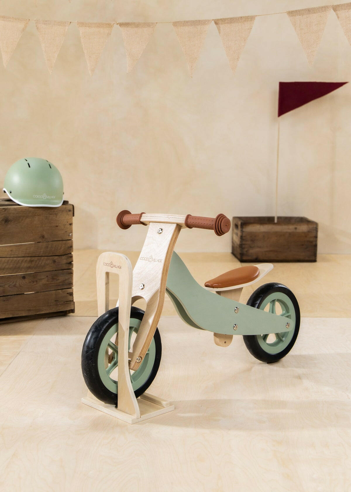 Bike Stand - Natural Wood Bike Accessories Coco Village   