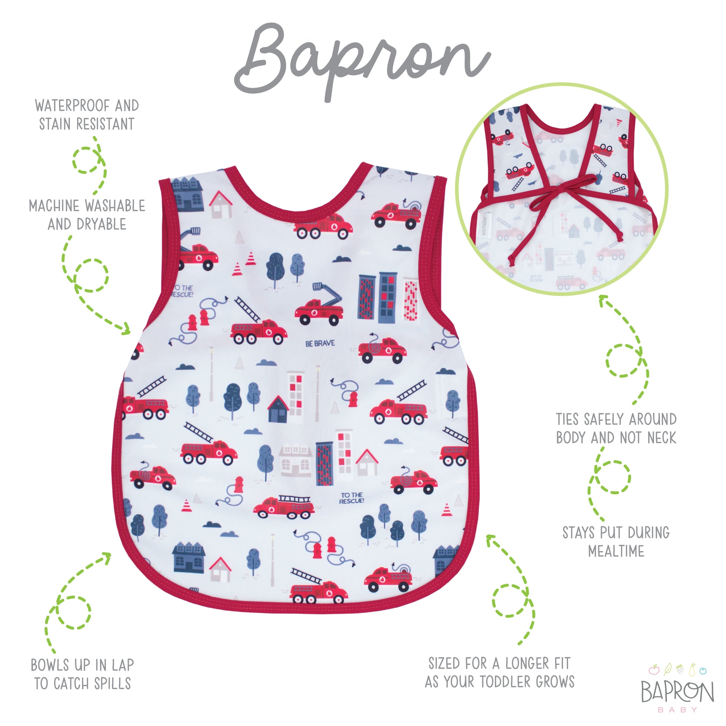 Be Brave - Firefighter Bapron  BapronBaby   