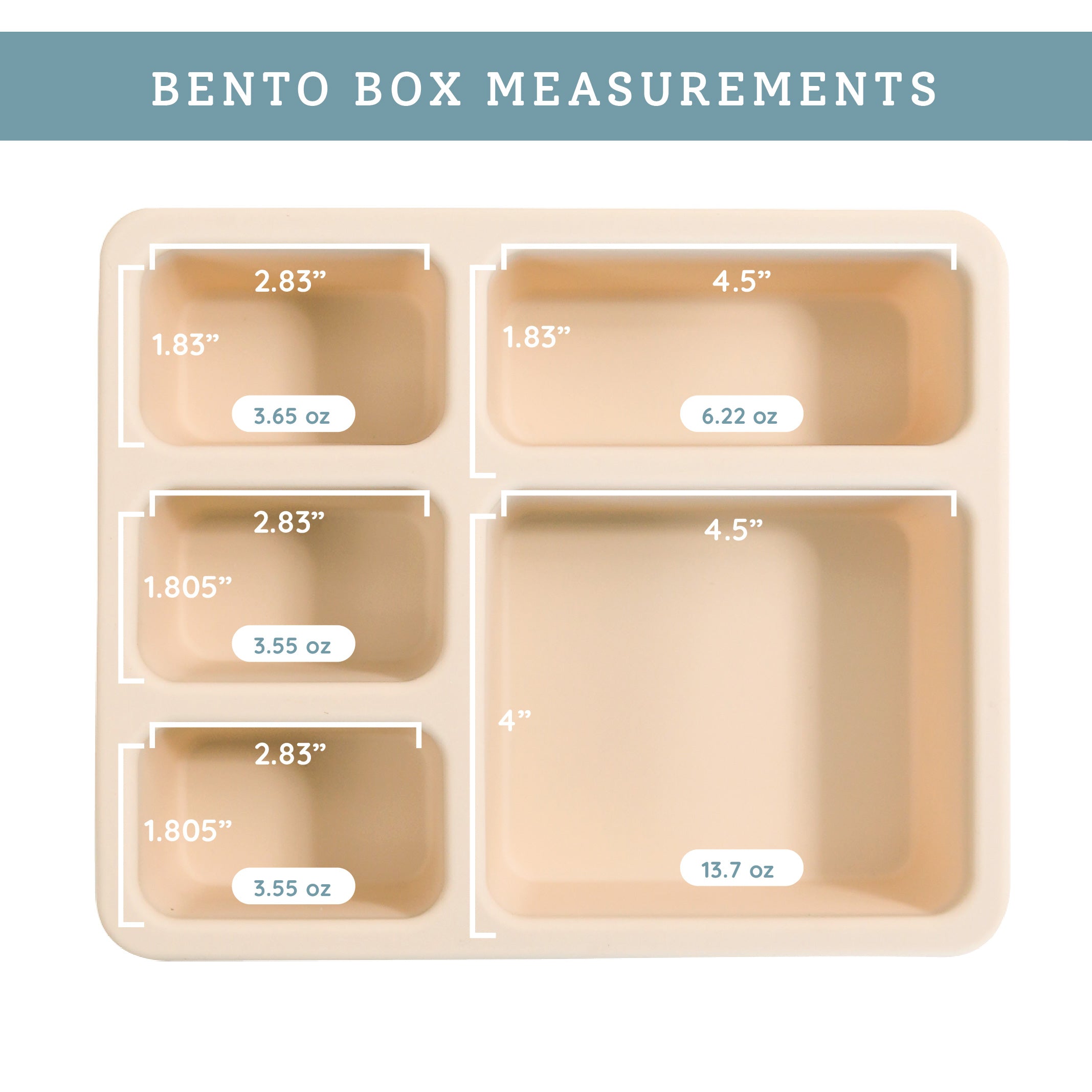 Silicone Bento Box Safari Warm Cream  Austin Baby Collection   