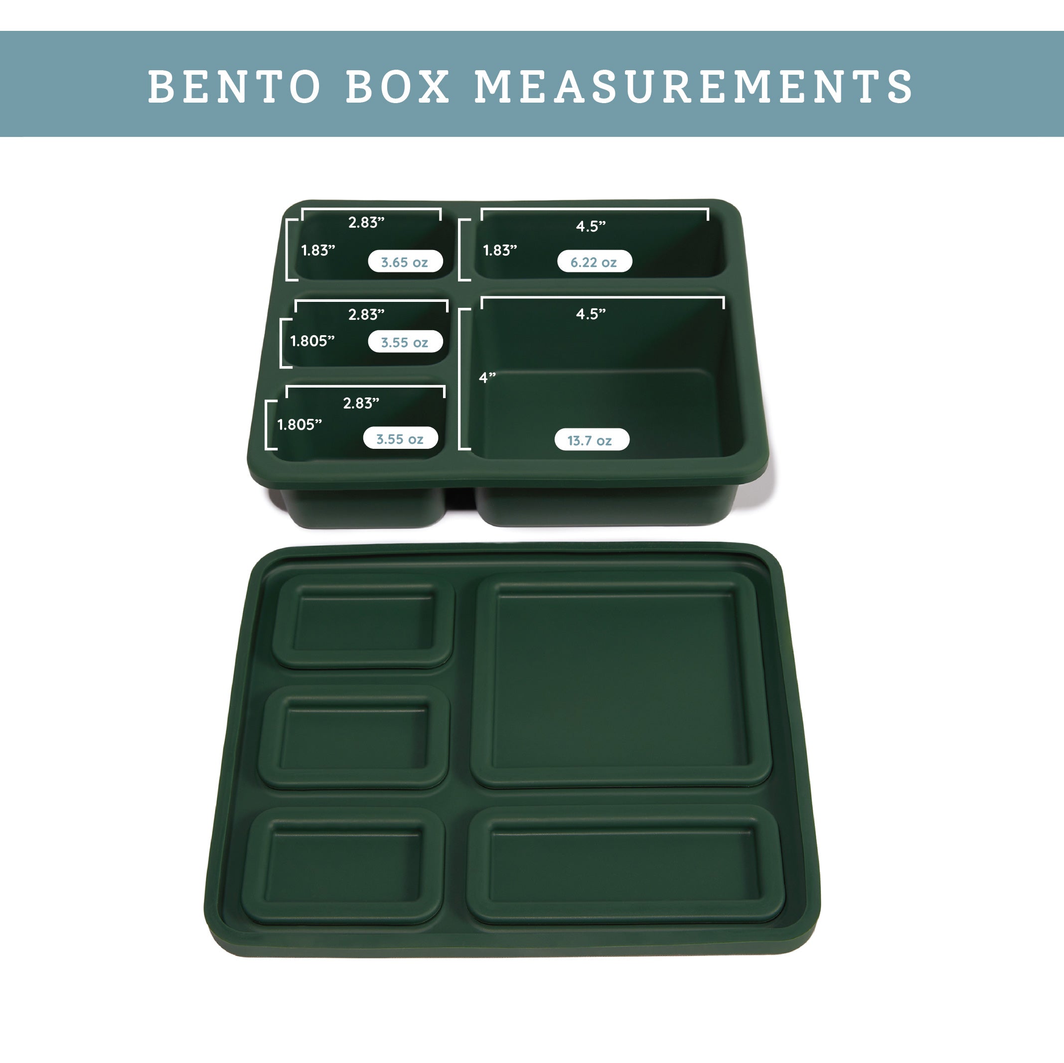 Silicone Bento Box Mini Floral Hunter Green  Austin Baby Collection   