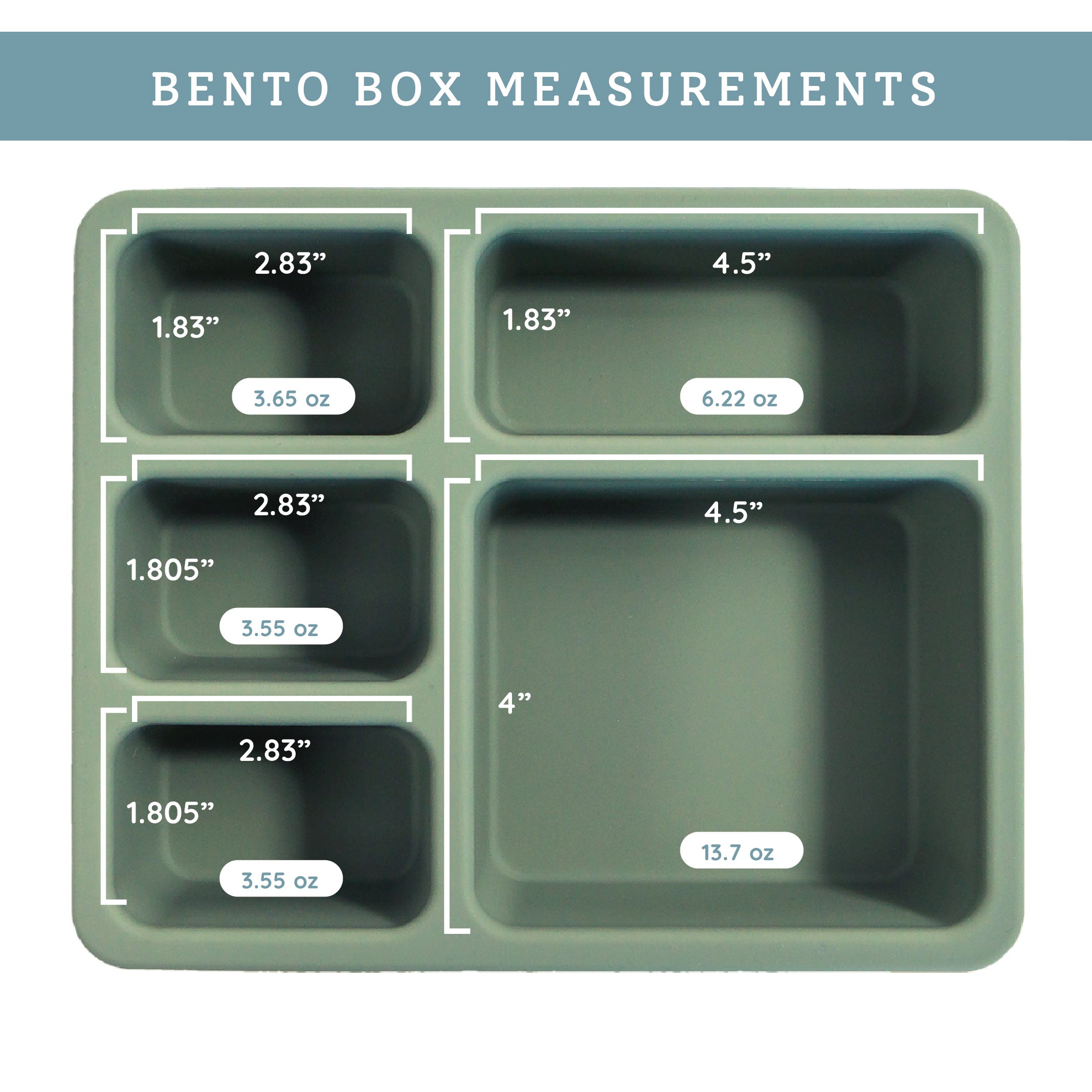 Silicone Bento Box Camper Sage Green  Austin Baby Collection   