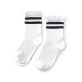 Black Stripe Lace Midi Socks