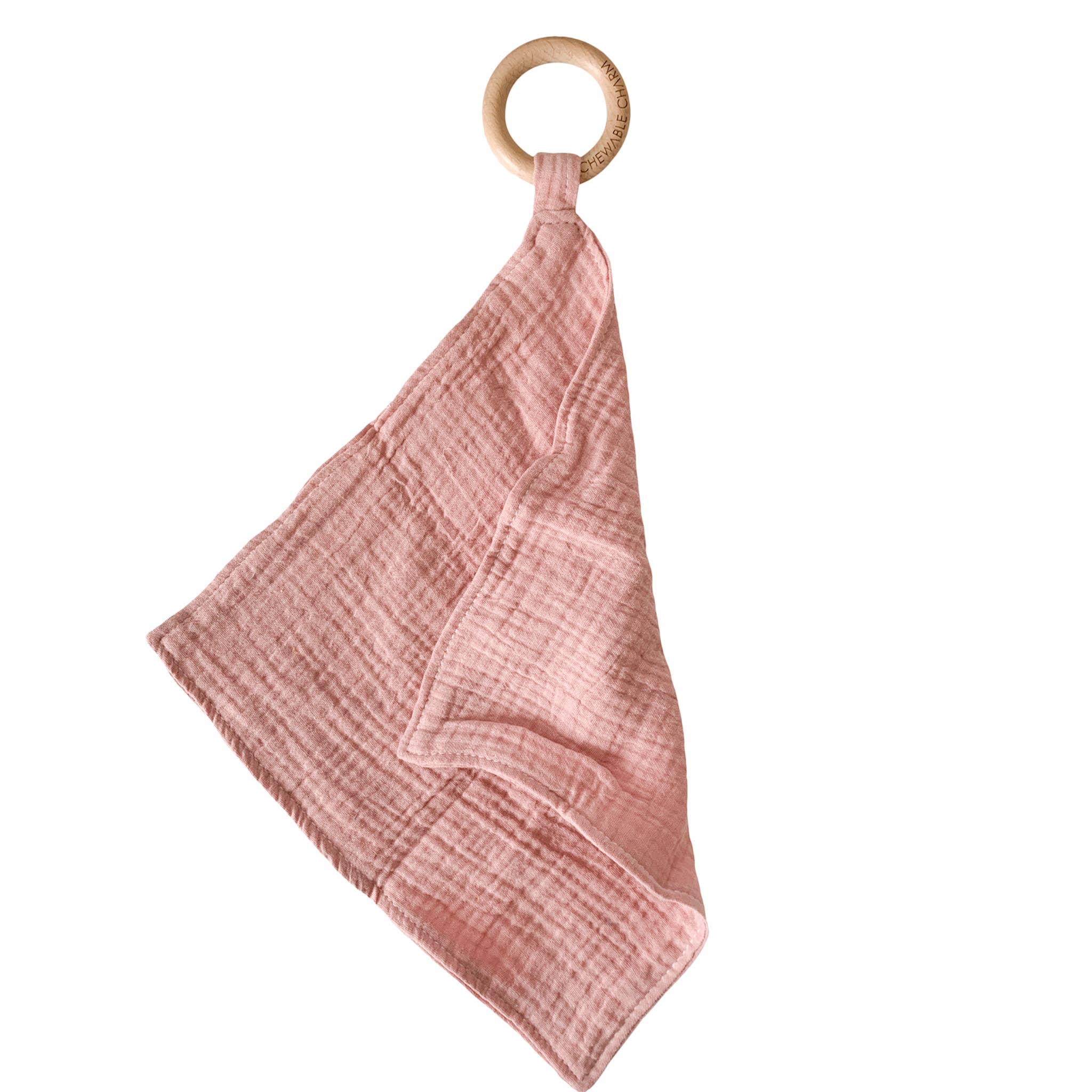 Muslin Teething Ring Baby Essentials Chewable Charm Blush  