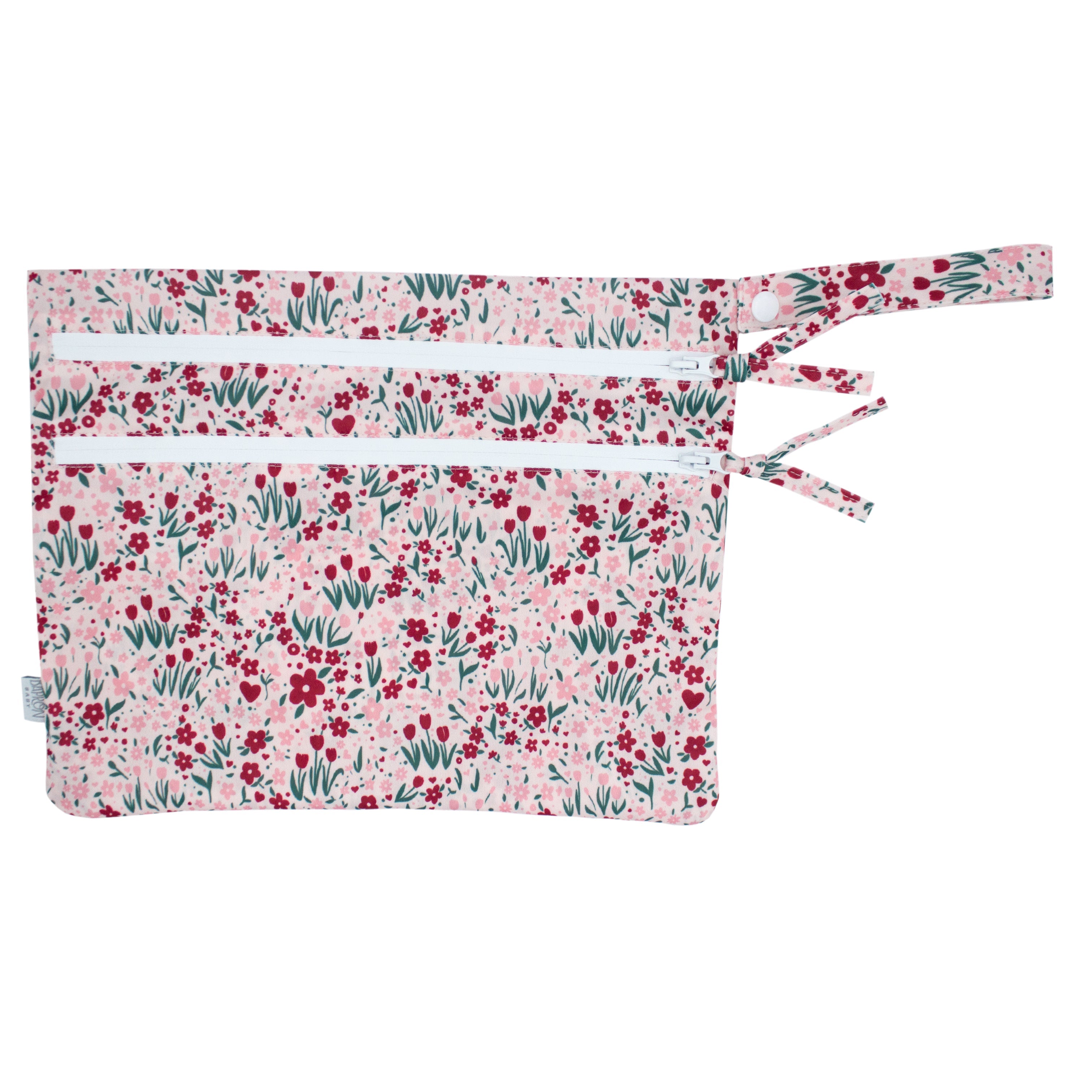 Blushing Blooms - Waterproof Wet Bag (For mealtime, on-the-go, and more!)  BapronBaby   