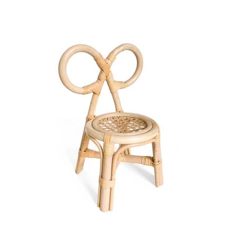 Rattan Mini Bow Doll Chair