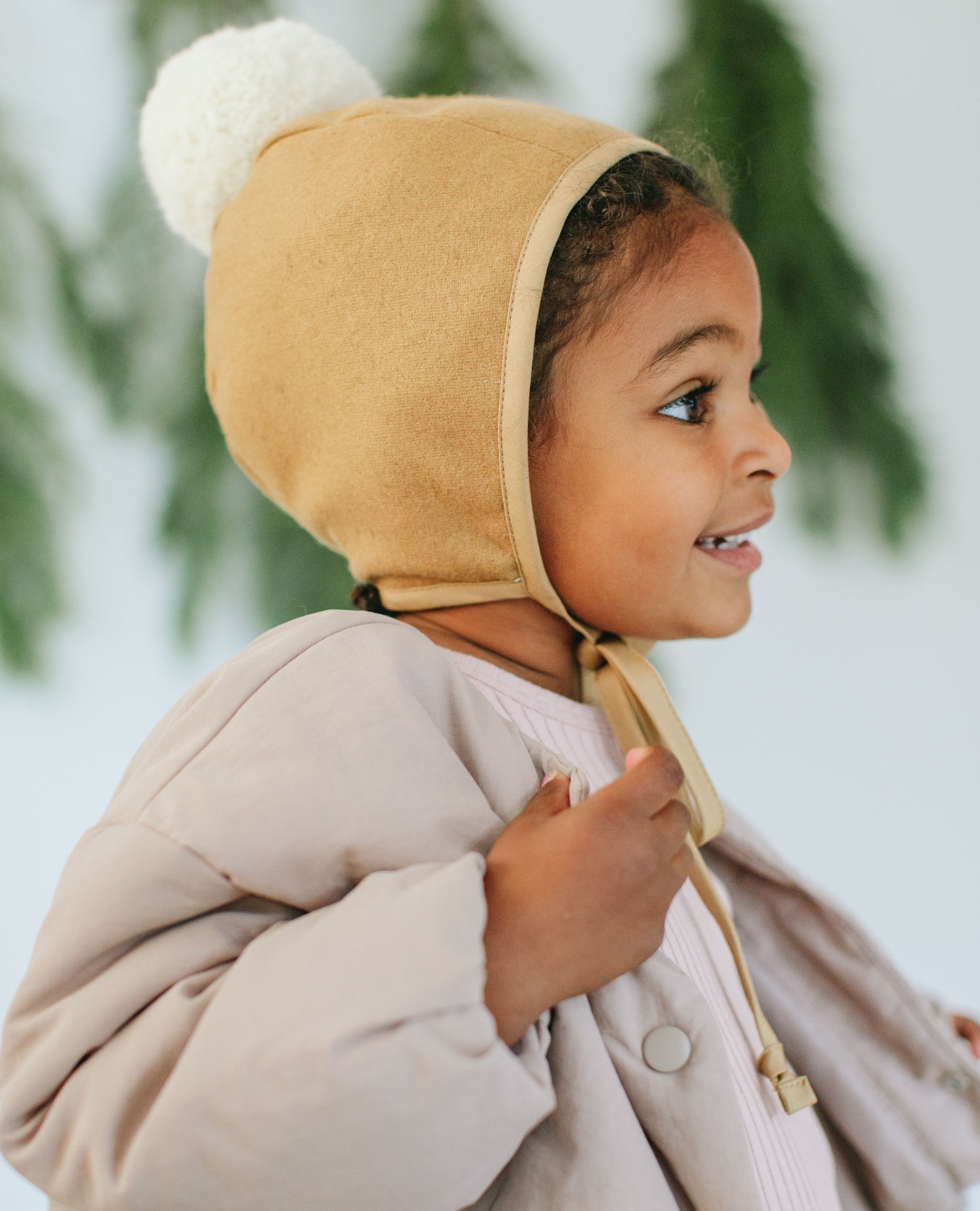 Camel Pom Bonnet Cotton-Lined Bonnets Briar Baby®   