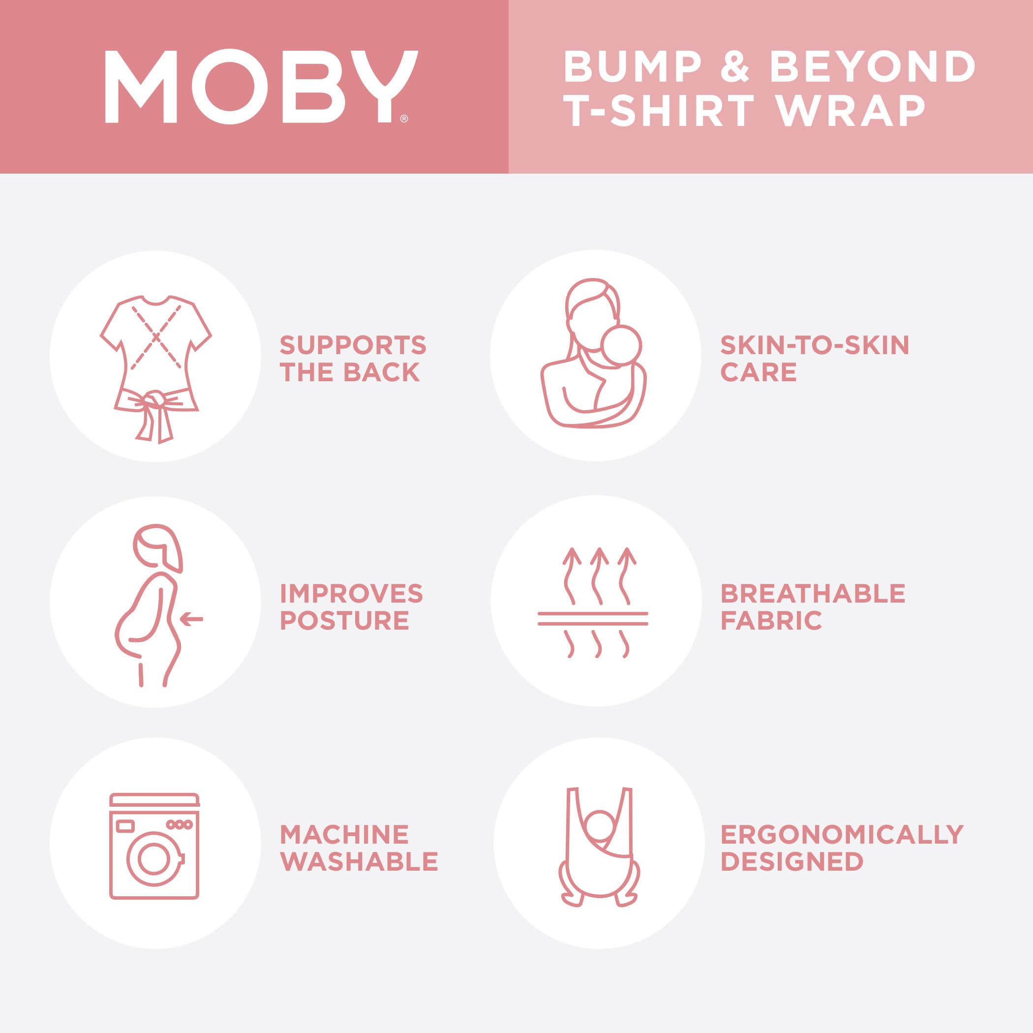 Bump & Beyond T-Shirt Wrap - Black Baby Essentials Moby   