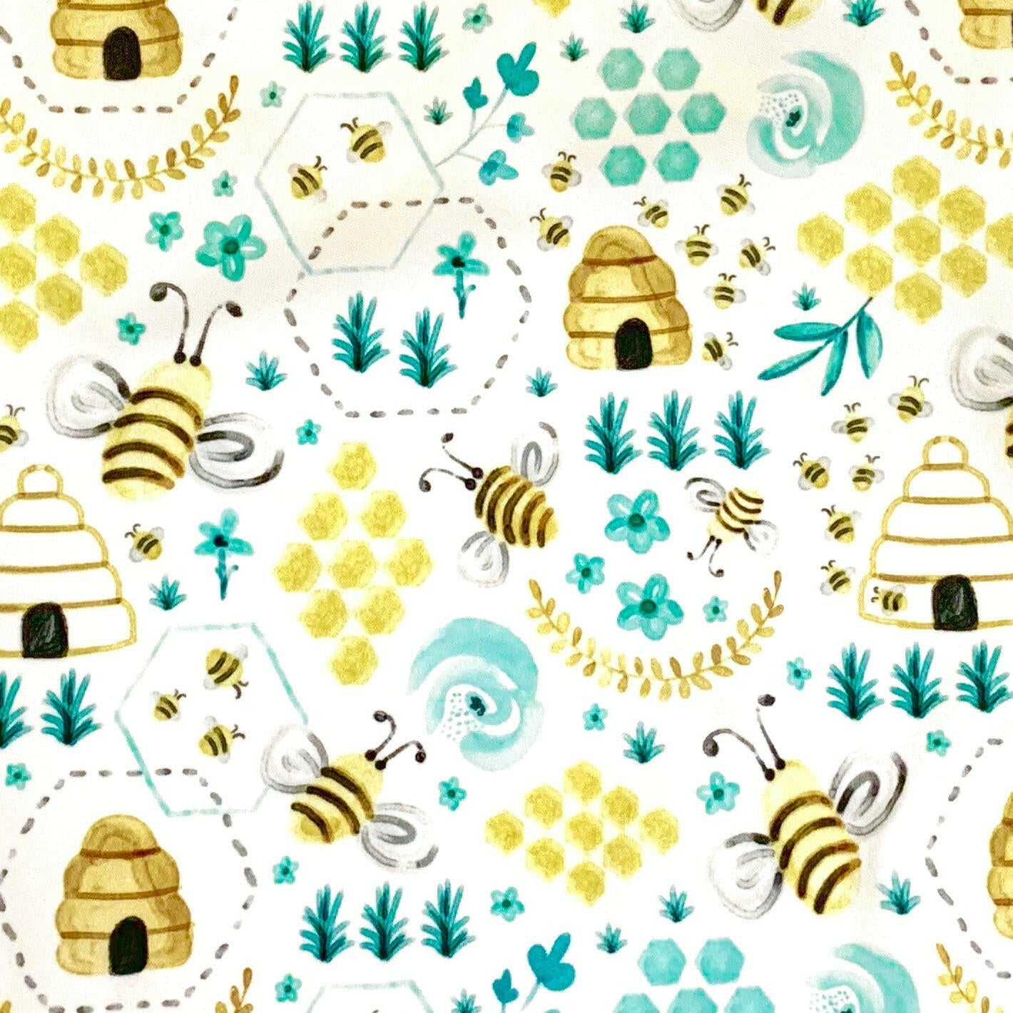 Busy Bees Splash Mat - A Waterproof Catch-All for Highchair Spills and More!  BapronBaby   