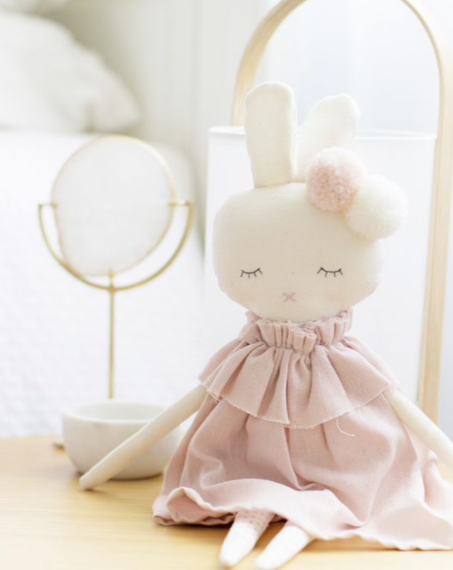 Isabelle Bunny - Pink Linen Kids Toys Alimrose   