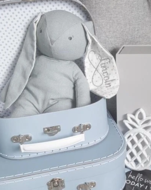 Bobby Floppy Bunny - Grey Linen Kids Toys Alimrose   