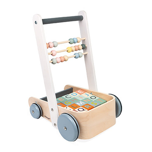 Sweet Cocoon Cart with ABC Blocks Walkers Janod   