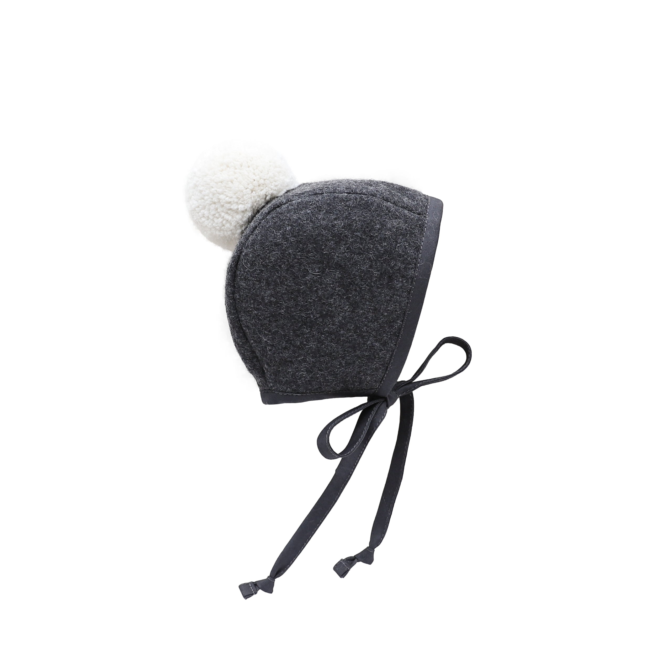 Charcoal Pom Bonnet Cotton-Lined Bonnets Briar Baby®   