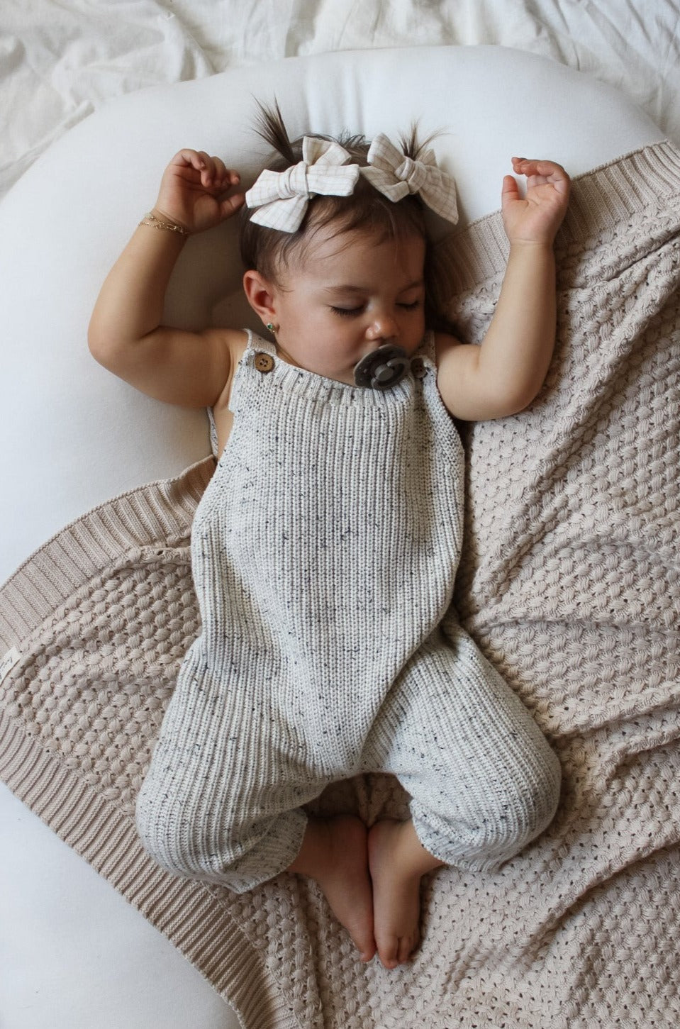 Chunky Knit Overalls - Black Speckle  Luna + Luca   