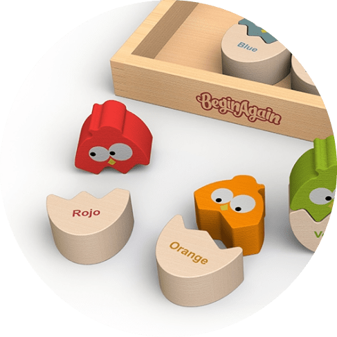 Color N Eggs Bilingual Puzzle Wooden Toys BeginAgain   
