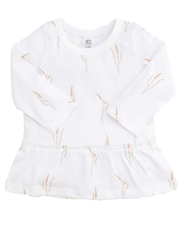 Colored Organic Mona Peplum Tee Prairie Traveling Fall Winter Playtime Outdoors Indoors Toddler Infant Kids