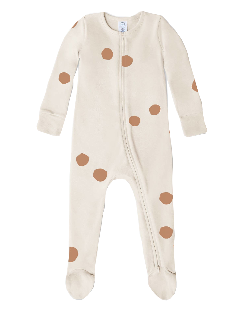 Peyton Organic Cotton Baby Zipper Sleeper - Pom Amber Baby Clothing Colored Organics   