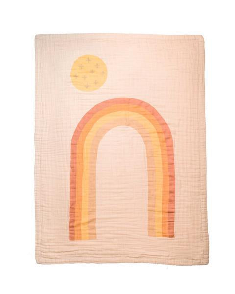 Rainbow 4-Layer Organic Cotton Baby Blanket Blankets Coveted Things   