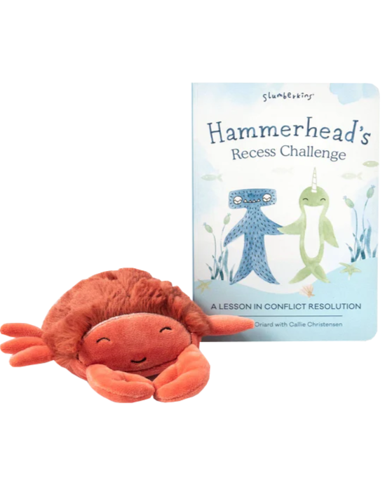 Crab Mini & Hammerhead Board Book Bundle Soft Dolls Slumberkins   