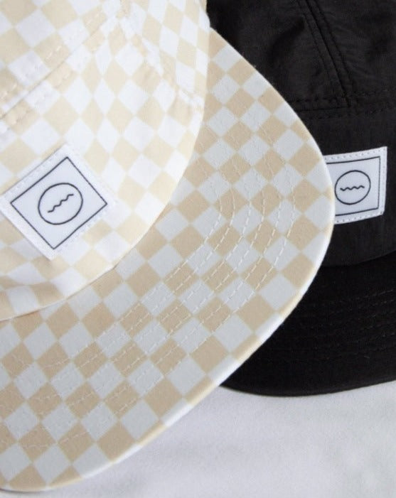 Five Panel Kids Hat - Cream Check Hats Rad River Co.   