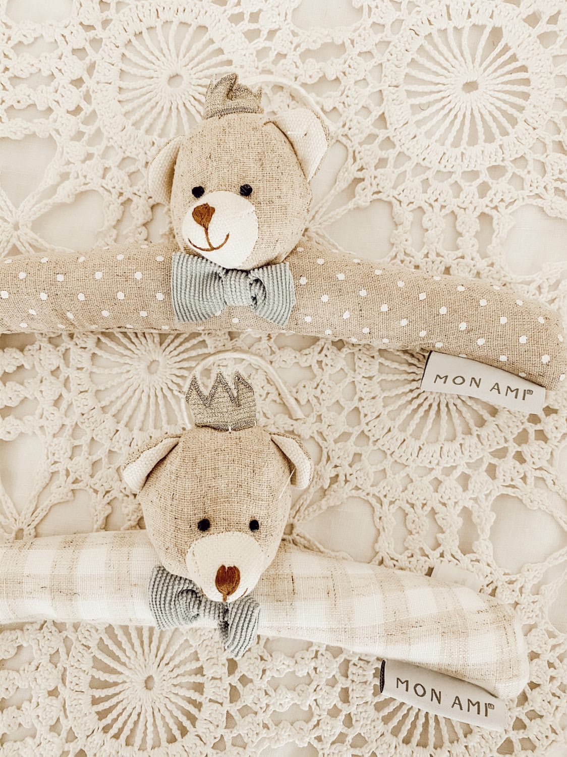 Bear Prince Padded Baby Hangers Set of 2 Clothes MON AMI   