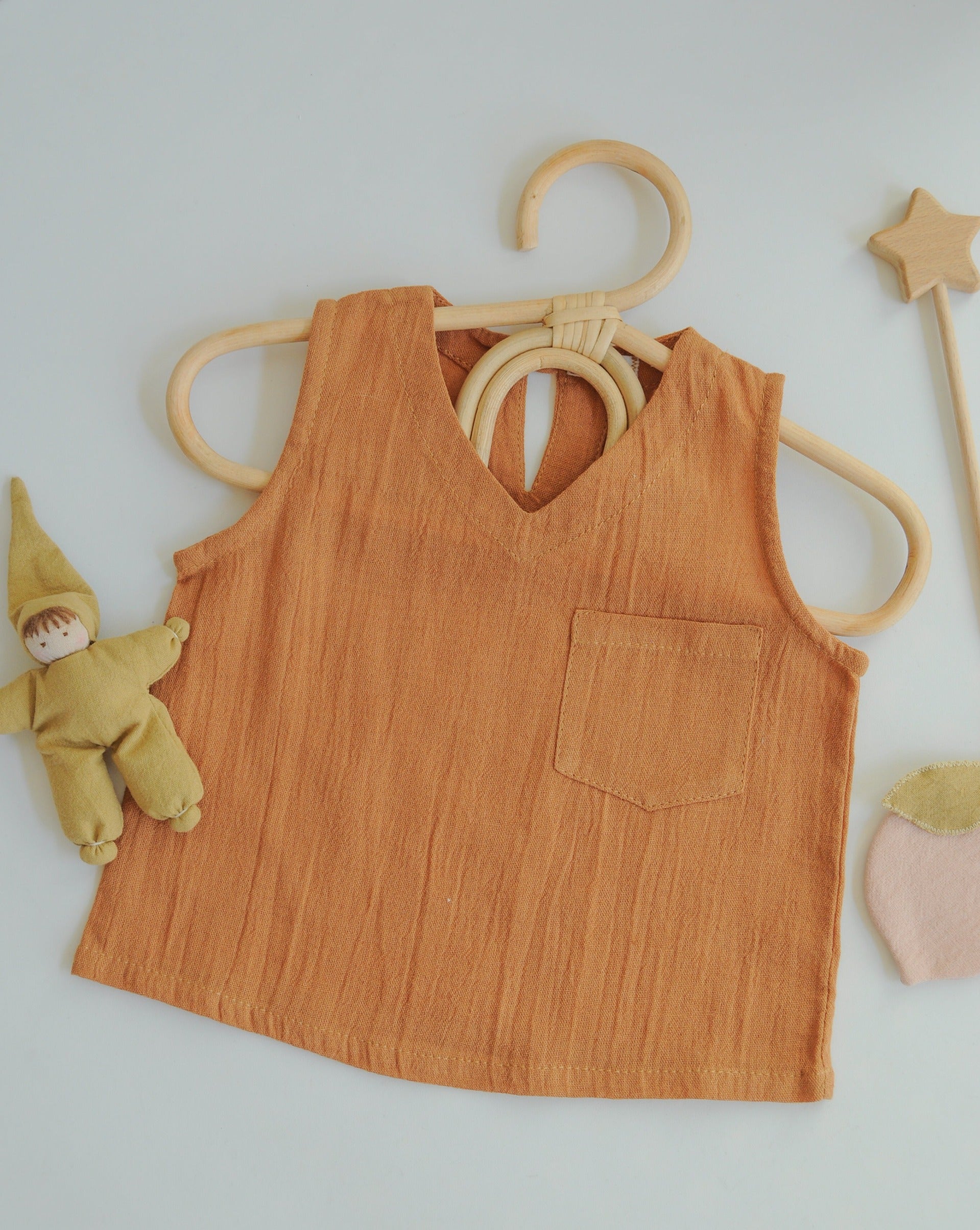 Organic Cotton Tank Top Baby Clothing Little Wonder & Co. 0-3 M Terracotta 