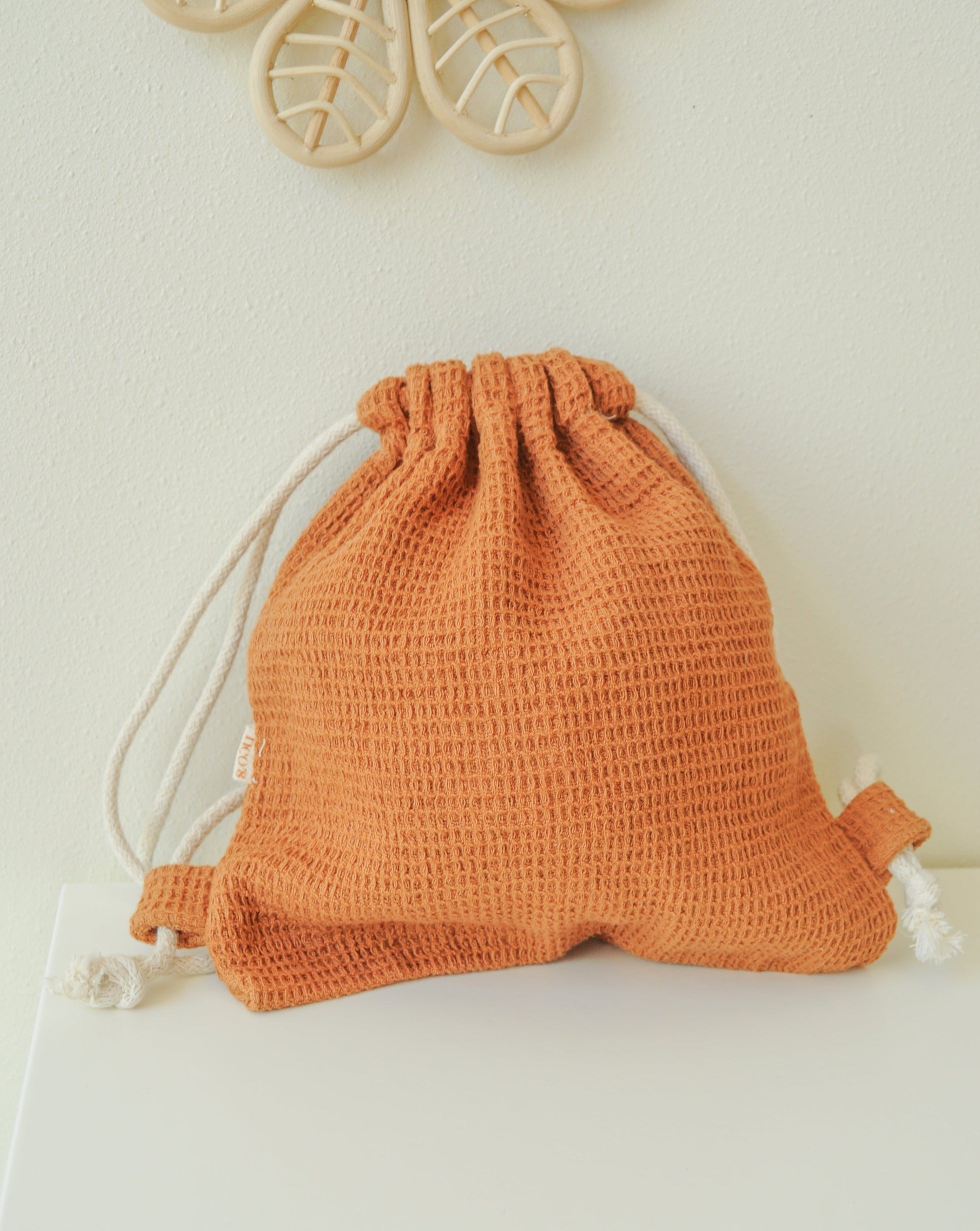 Organic Cotton Drawstring Bag drawstring bag Little Wonder & Co. Terracotta  