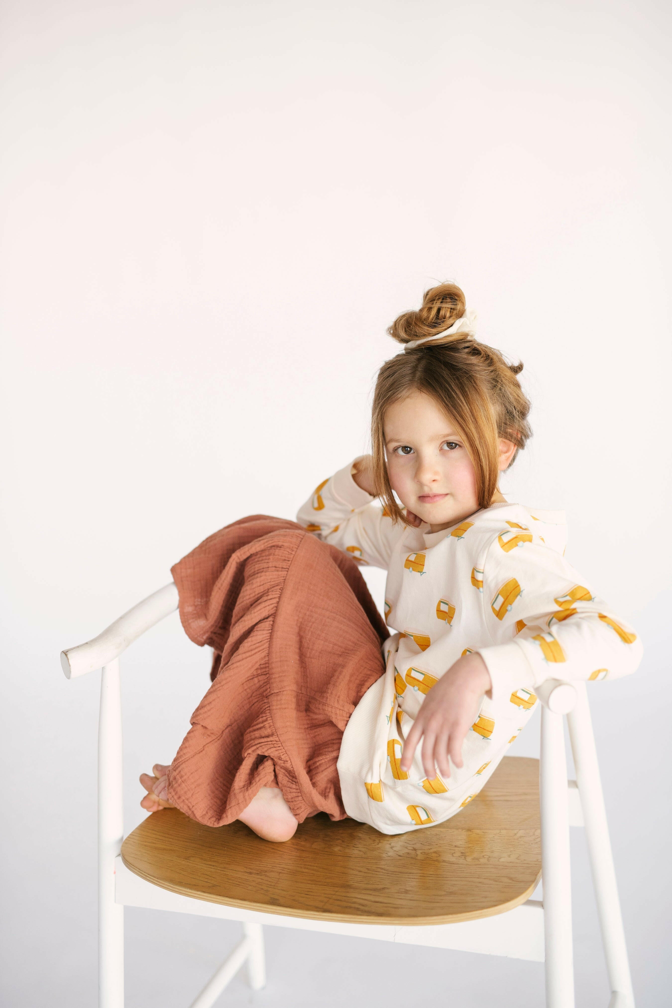 "The Stover" Retro Camper Kid's Pullover Kids Polished Prints   