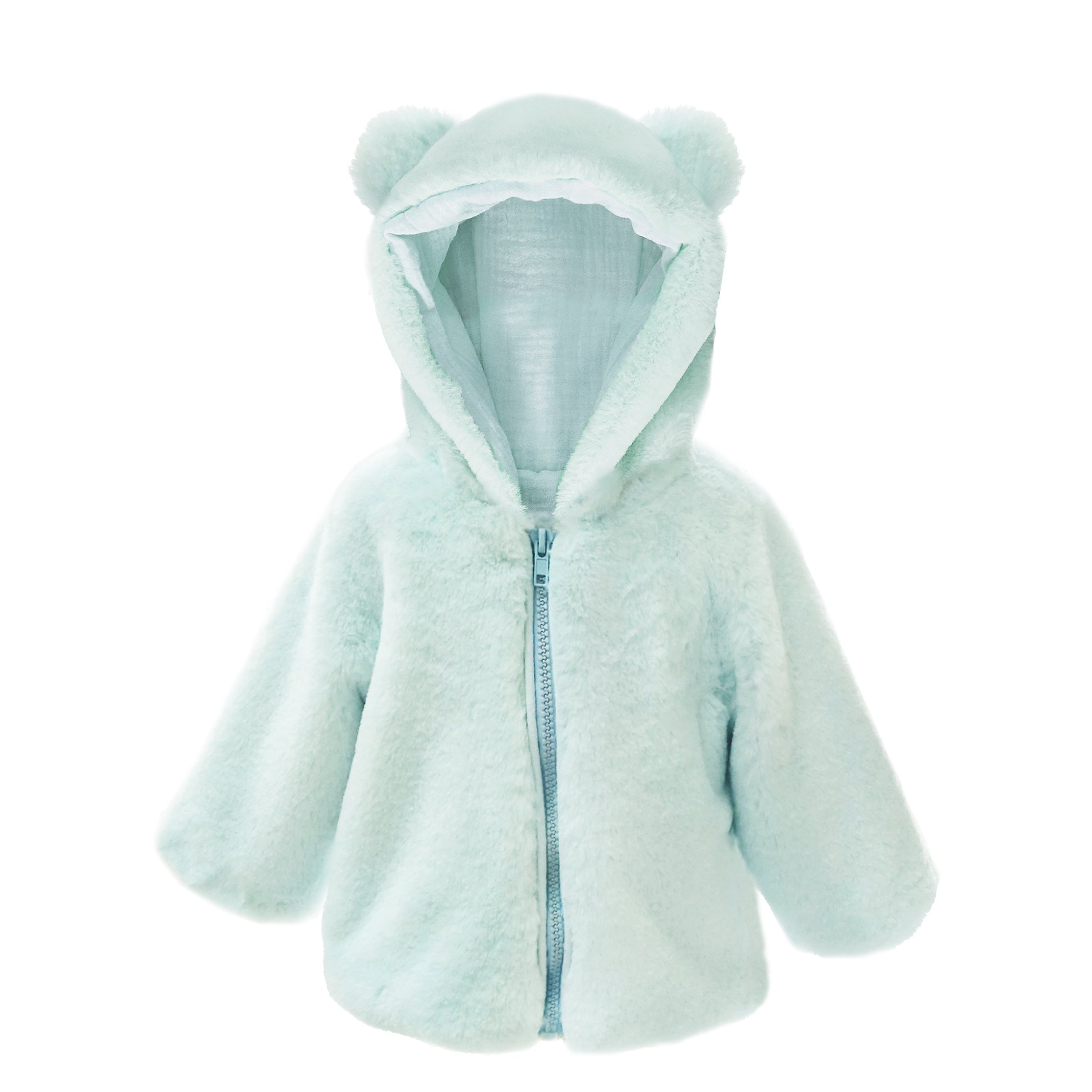 BEAR FAUX FUR HOODED BABY COAT 12 TO 18M Clothes MON AMI   