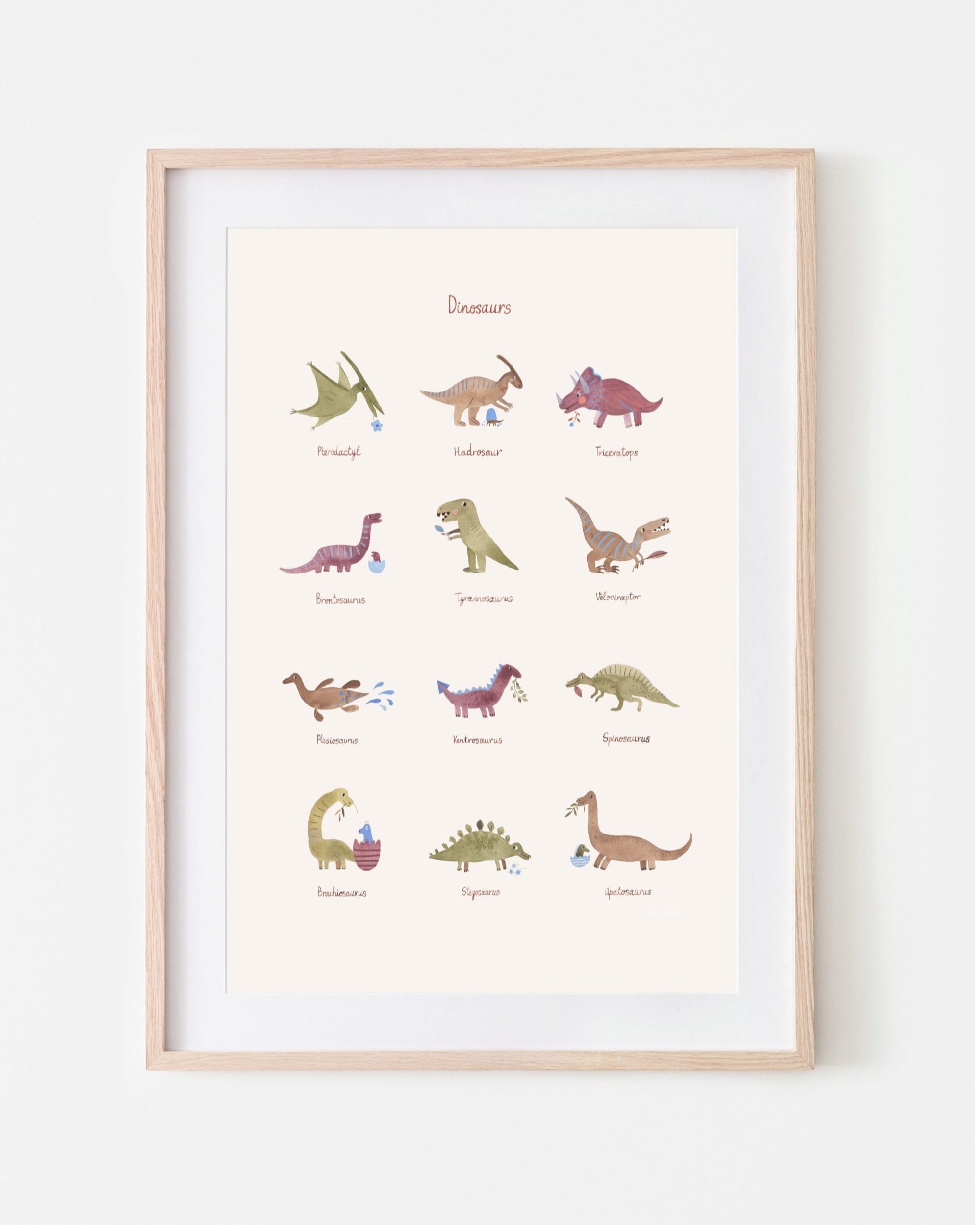 Dinosaurs Poster Home Decor Mushie 11x17  