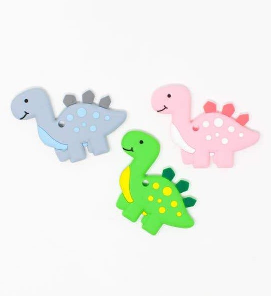 Dino Silicone Teether Baby Essentials Three Hearts   